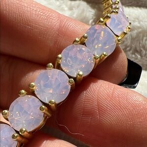 Park Lane Gold impression Bracelet with Pink Stones